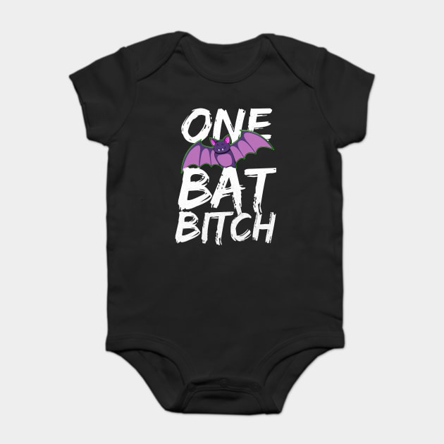 One Bat Bitch Baby Bodysuit by belownormal